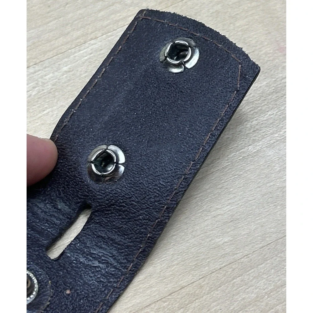 Handmade Top Grain Cowhide Belt‎ Inside Zipper Brown M34-35 No Buckle